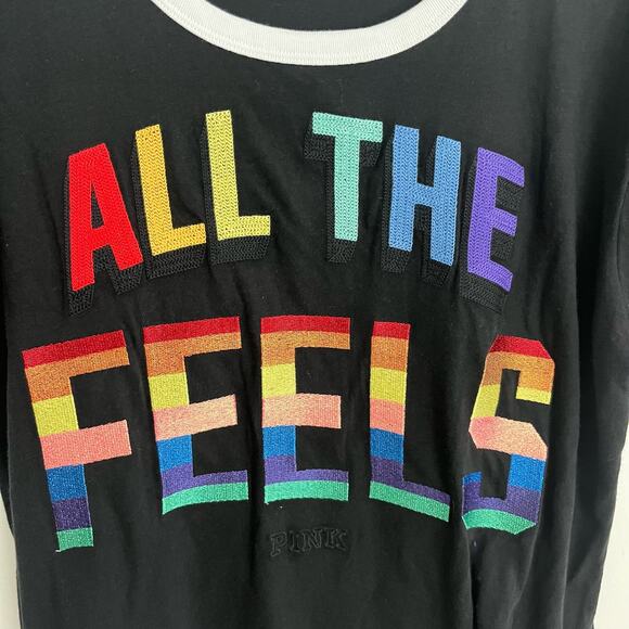 PINK Victorias Secret All the Feels Tshirt Large - Picture 2 of 4